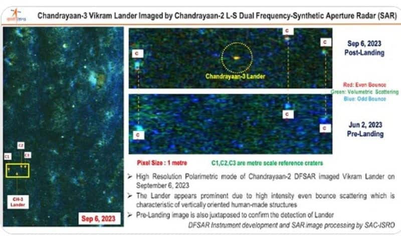 ISRO shares the Image of the Chandrayaan-3 Lander taken by Chandrayaan-2 Orbiter sbg