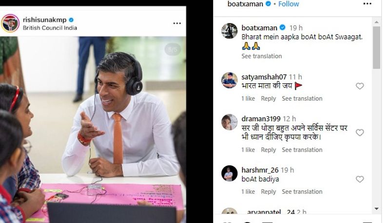 G20 Summit 2023 UK PM Rishi Sunak wears boAt headphones ceo Aman Gupta reacts gcw