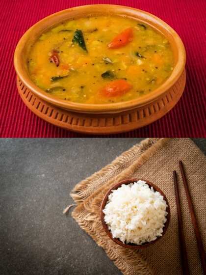 South Indian Sambar and Coconut Rice