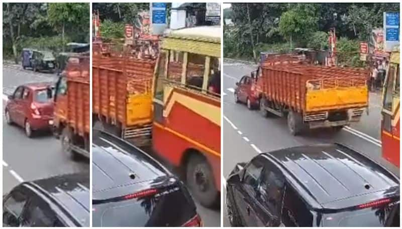 Car Brutally Hit cctv visuals ksrtc video viral btb