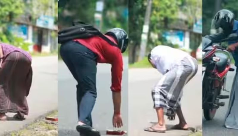 See how people react when they found alcohol bottle in road funny video ans