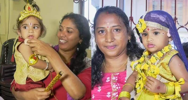 kanchi kamakshi temple celebrates krishna janmashtami with little krishna in kodagu gvd