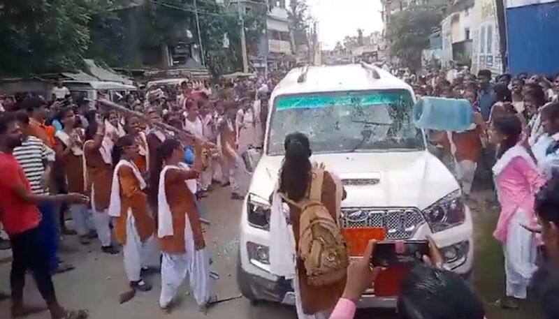 Bihar School girls trash officer's car in protest over lack of facilities WATCH AJR