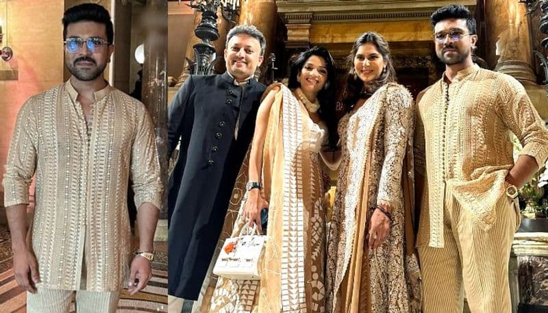 Ram Charan and Upasana Royal look  in friend wedding in Paris NSK