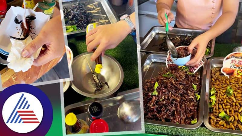 Thailand Street Food Viral Video Woman Frying Scorpion And Cockroach In Boiling Oil roo