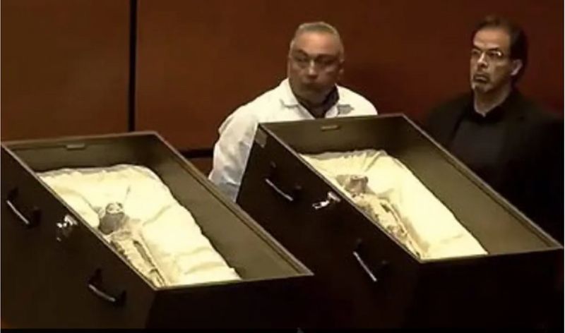 WATCH Mysterious non-human 'alien corpses' displayed at Mexico Congress; ignites extraterrestrial debate snt