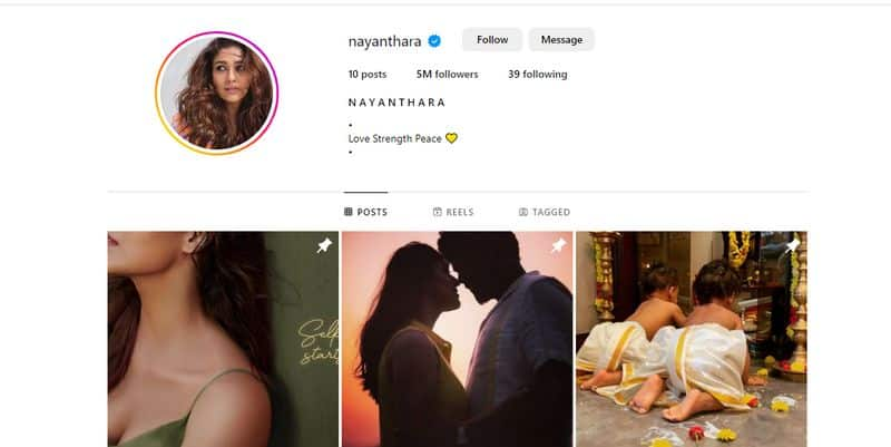 nayanthara cross 5 million followers in Instagram mammootty mohanlal nrn 