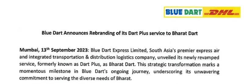 Revealed: Why did Blue Dart rebrand its premium service to 'Bharat Dart' vkp