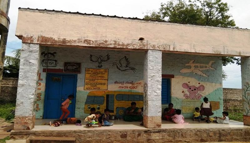 Scheduled Children prohibited to Anganwadi Center at Hukkeri in Belagavi grg 