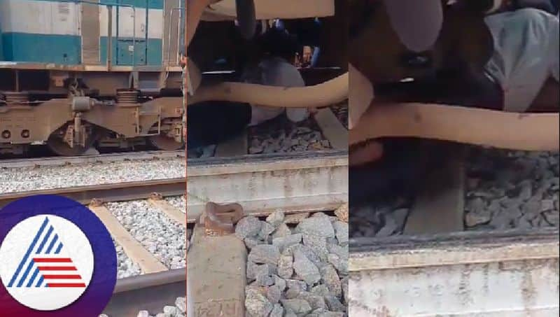 Tragedy at Railway track crossing teacher trapped under locomotive at davanagere rav