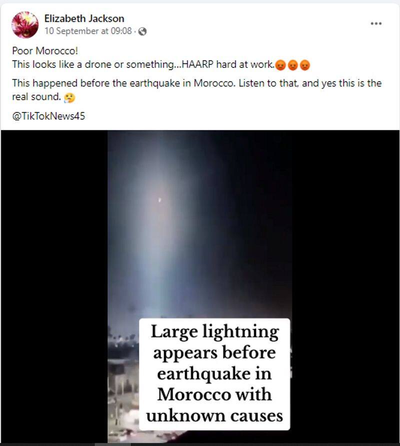 large lightning struck morocco just before 6 8 massive earthquake fact check jje 