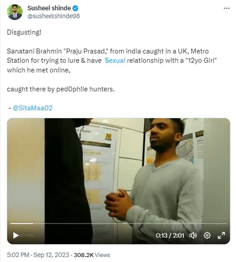 viral video of Indian man Praju Prasad caught while grooming minor girl in UK fact check jje