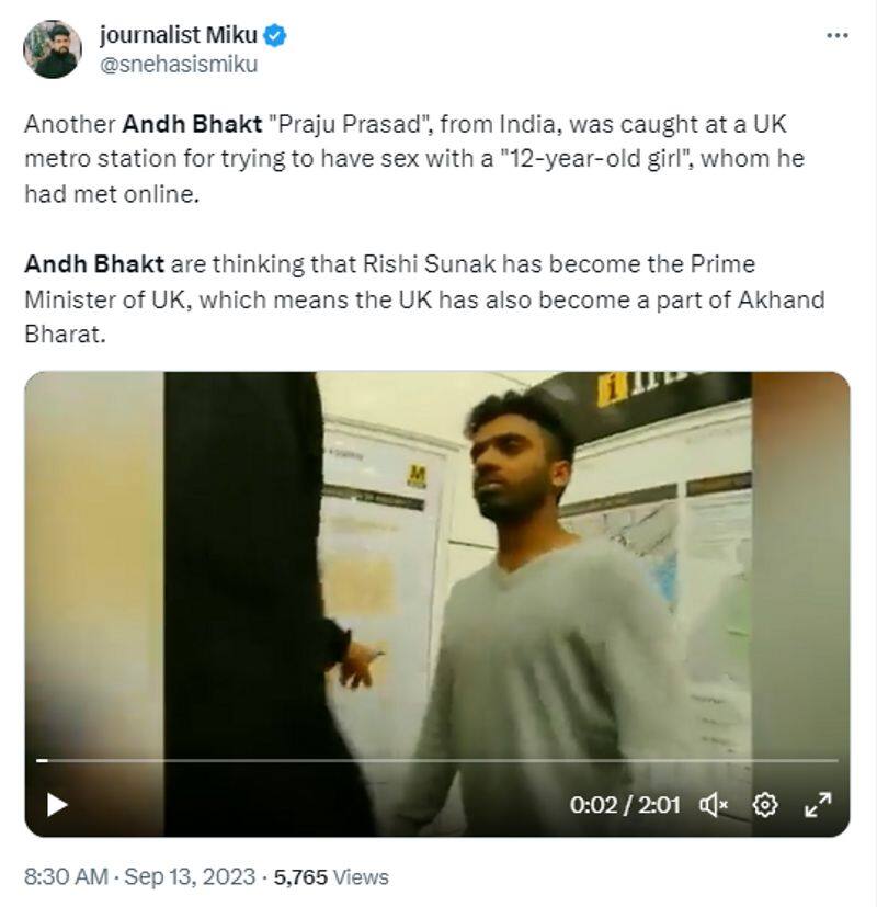 viral video of Indian man Praju Prasad caught while grooming minor girl in UK fact check jje