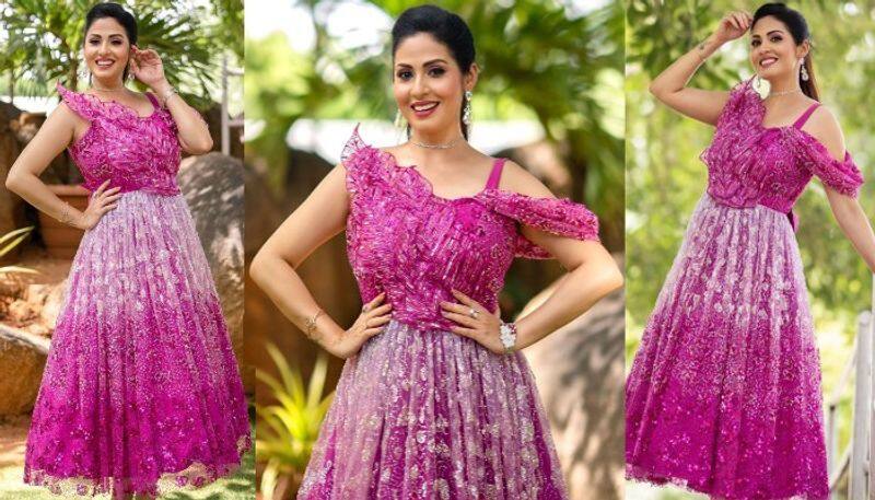 Actress Sadha looks beautiful in pink gown NSK