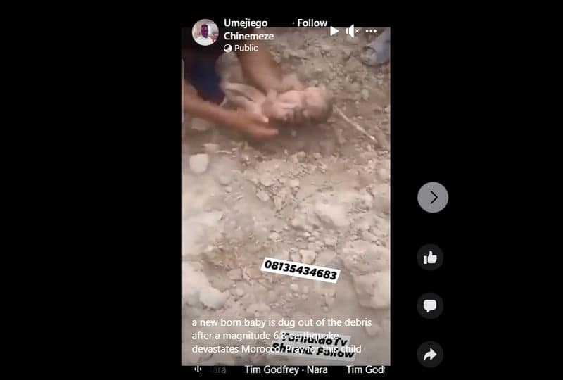 Video viral as Infant rescued after Morocco earthquake 2023 but here is the reality fact check jje 