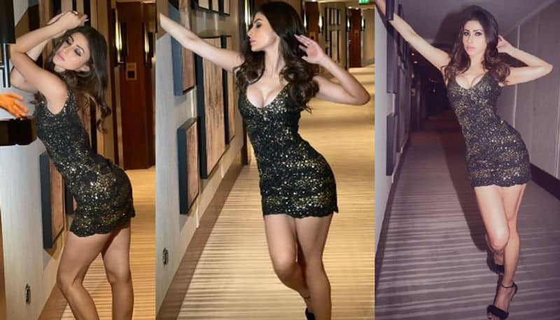 Bollywood Actress Mouni Roy stunning stills in mini dress NSK