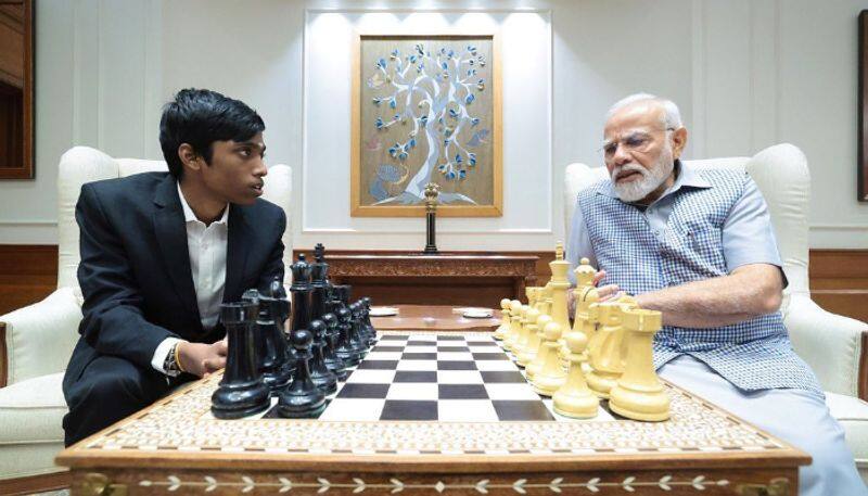 PM Modi photo with Praggnanandhaa around chess-board most liked Instagram image in recent times sgb