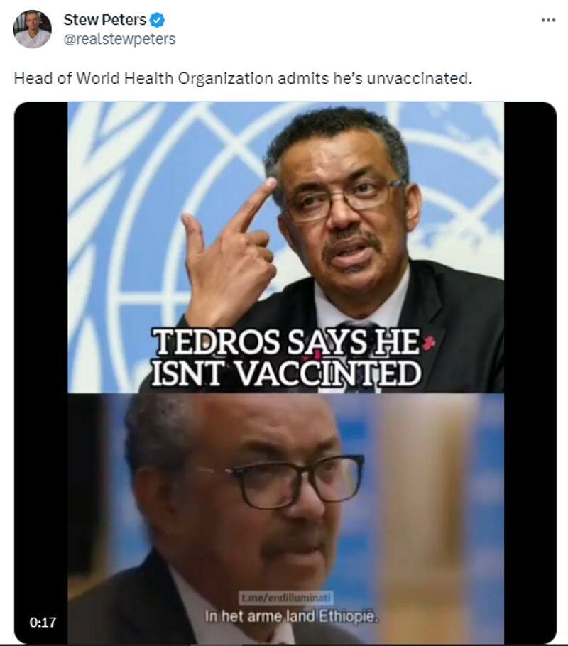 WHO chief Tedros Adhanom Ghebreyesus still unvaccinated for covid 19 fact check jje 