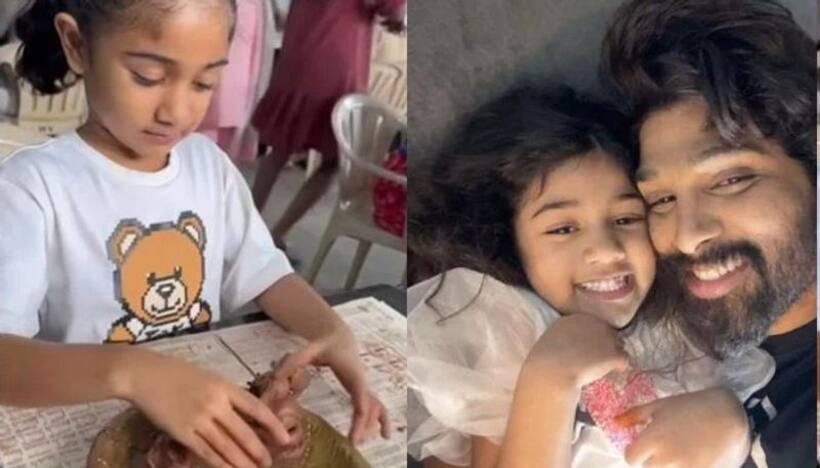 టాలెంట్ చూపిస్తున్న అల్లు అర్హ, గణపతిని తయారు చేసిన అల్లు అర్జున్ గారాలపట్టి