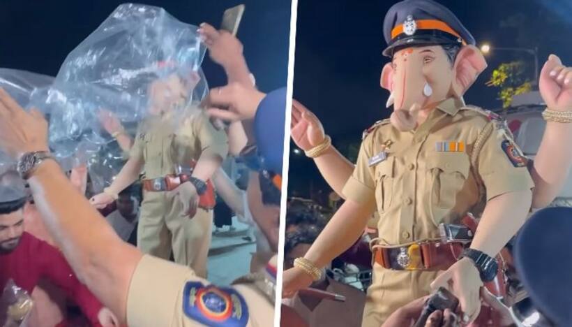Ganesh Chaturthi 2023:  Former Bigg Boss 16 finalist Shiv Thakare trolled for unveiling idol In police uniform