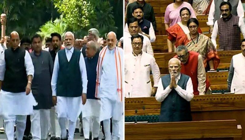 MPs enter new Parliament House of India on Ganesh Chaturthi WATCH AJR