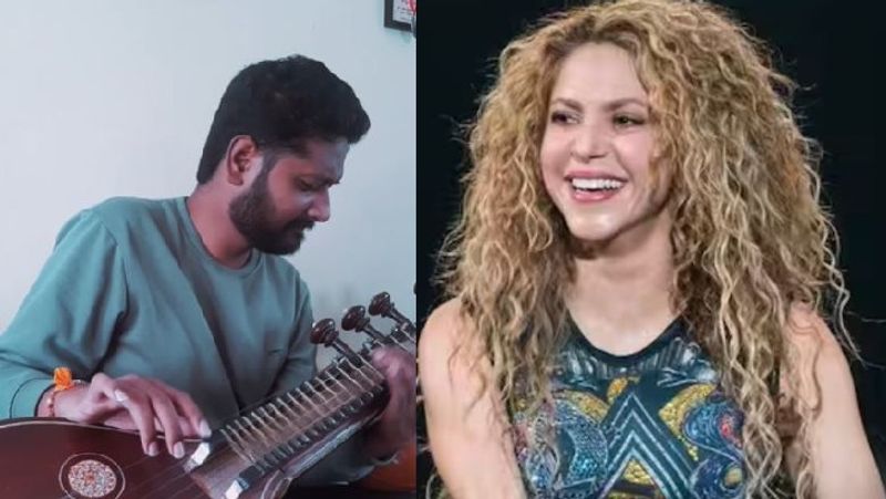 Veena player Mahesh Prasad played Shakira Famous song waka waka in Veena video goes full viral akb