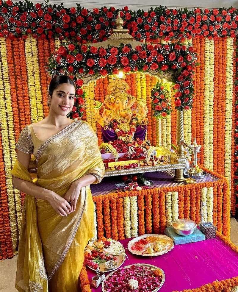 bollywood actress ganesh chaturthi look nita ambani to Janhvi Kapoor wear ethnic outfits kxa 