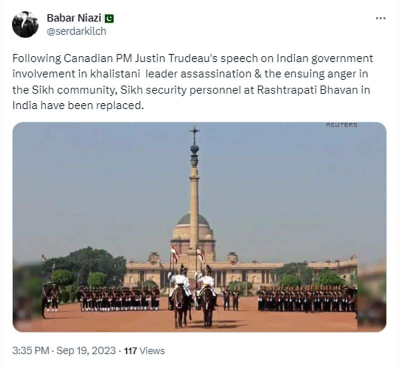 Fact Check on claims that Sikh security personnel at Rashtrapati Bhavan in India have been replaced jje 