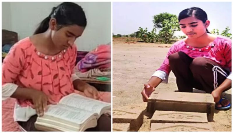 6 hours work with father in brick construction 5 hours self-study Yamuna shines in NEET exam sts