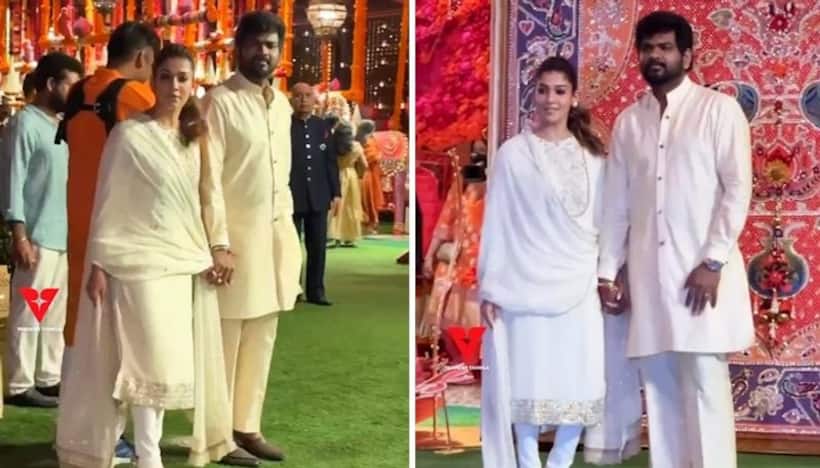 Jawan actress Nayanthara attends Ambani Ganesh Chaturthi bash with husband Vignesh Shivan; twins in white