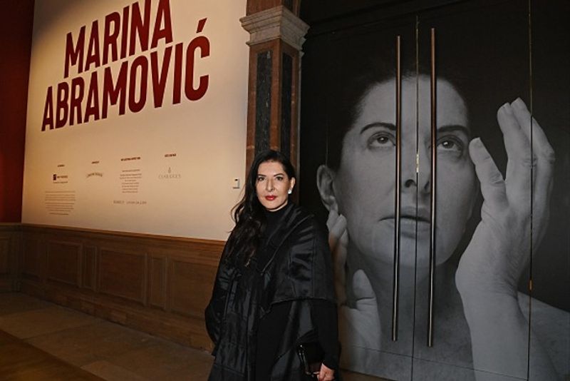 Unusual Visitors must squeeze between nude models to enter Marina Abramovic's art exhibition in London snt