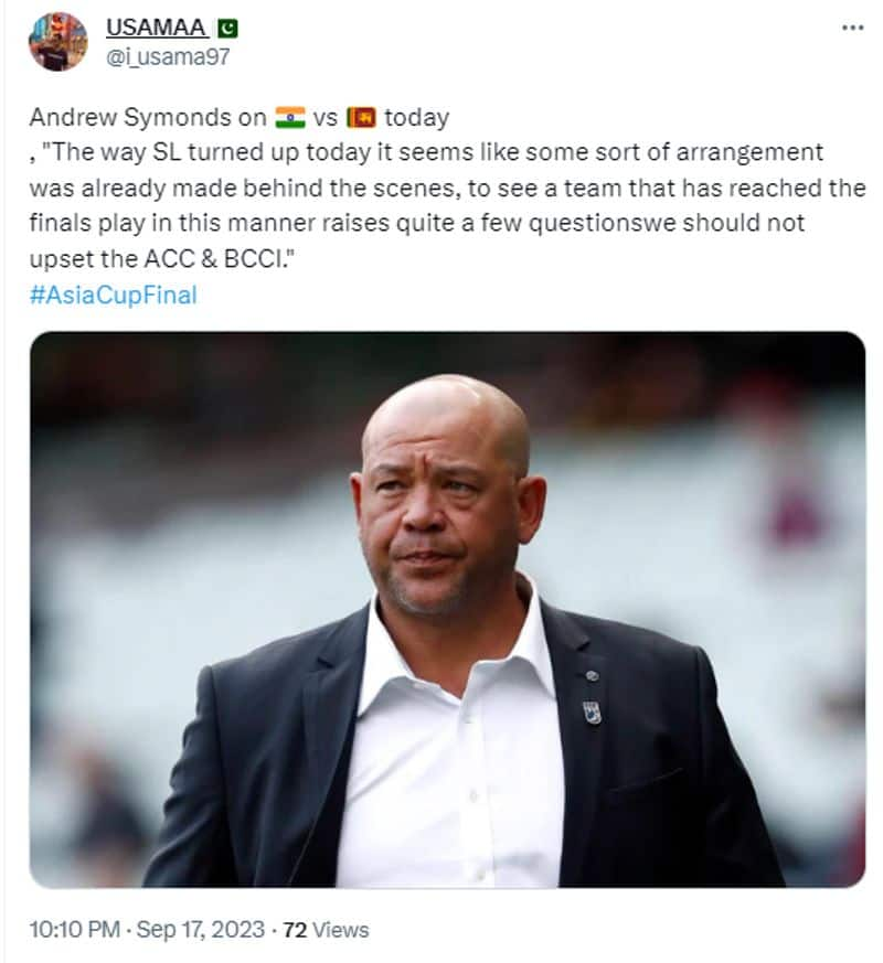 fake quote circulating in social media as Andrew Symonds said on IND vs SL Final jje 