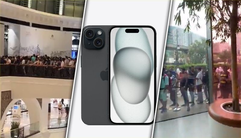 Apple iPhone 15 series sale begins Long queues outside Mumbai Delhi Dubai stores WATCH gcw