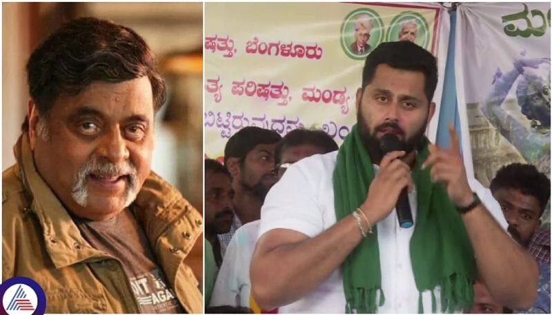 Sandalwood Actor Ambarish son Abhishek ambareesh entry to mandya farmers Cauvery struggle sat