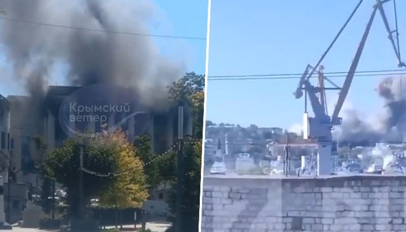 Russia claims Black Sea navy HQ in Crimea hit in Ukrainian missile attack; dramatic videos go viral - WATCH