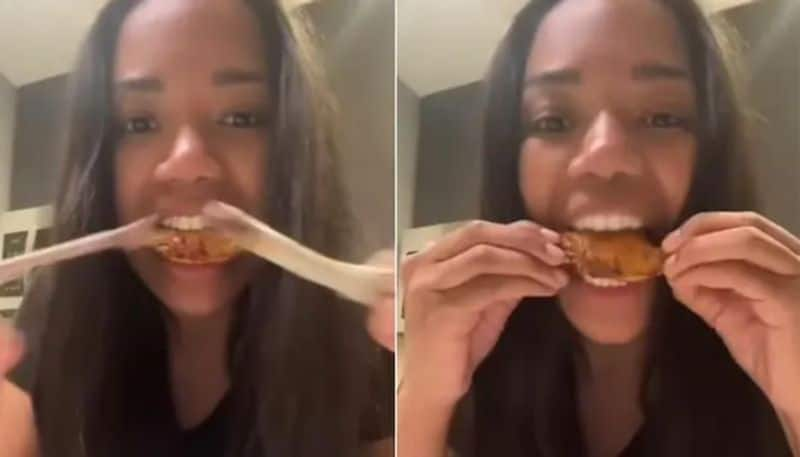 viral video in which girl introduces correct way to have chicken wings hyp