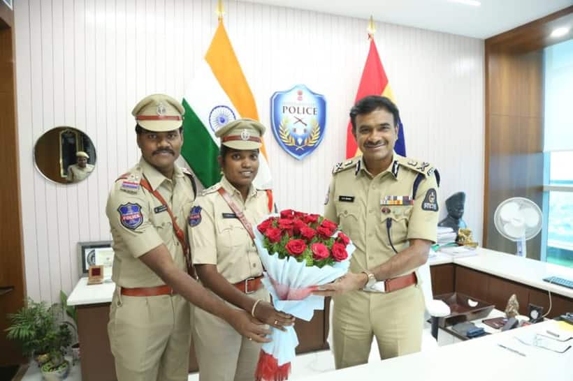 పోలీసుల ప్రీ వెడ్డింగ్ షూట్ వైరల్ : హైదరాబాద్ సీపీని కలిసి క్షమాపణలు చెప్పిన కొత్త జంట 