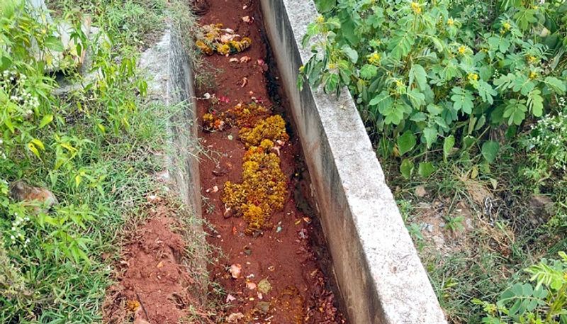 Dissolved Ganesha Idol in Drain at Gajendragad in Gadag grg