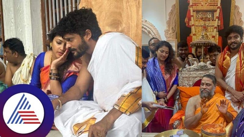 Actor Vasishta Simha And Haripriya Visits Mantralyam Here Is The Photos gvd