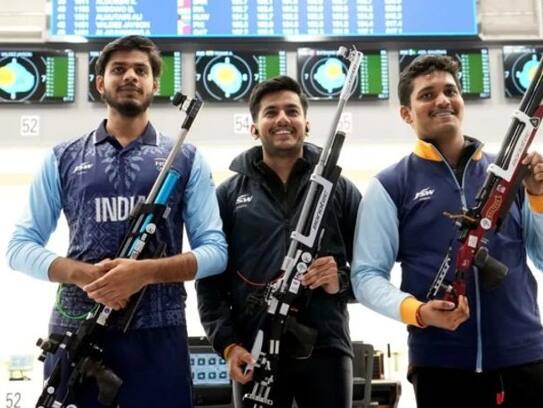 Jaipur boys divyansh, aishwary, and rudraksh made record in asian game shooting sports ZKAMN