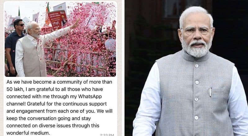 PM Modi thank WhatsApp Community for joining his channel it crosses 5 million followers in a week ckm 