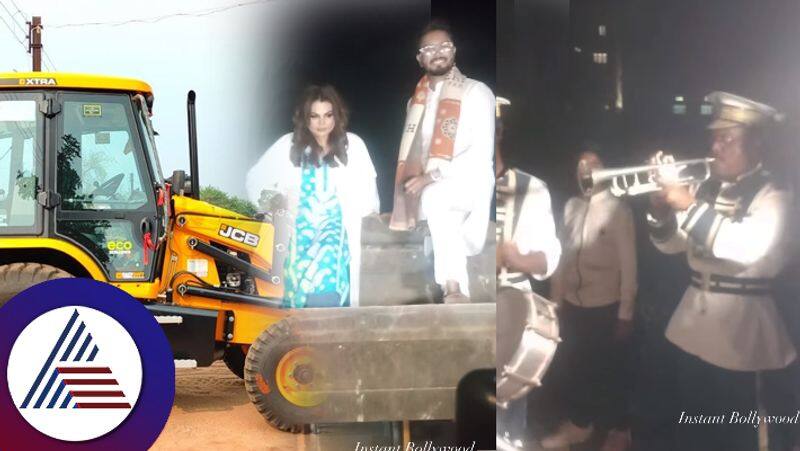 Rakhi Sawant Reached Her In Laws House In Mysore By JCB suc 