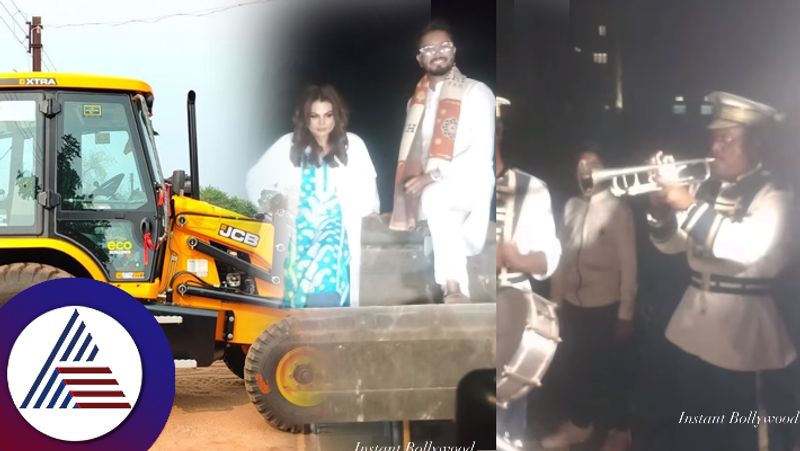 Rakhi Sawant Reached Her In Laws House In Mysore By JCB suc 