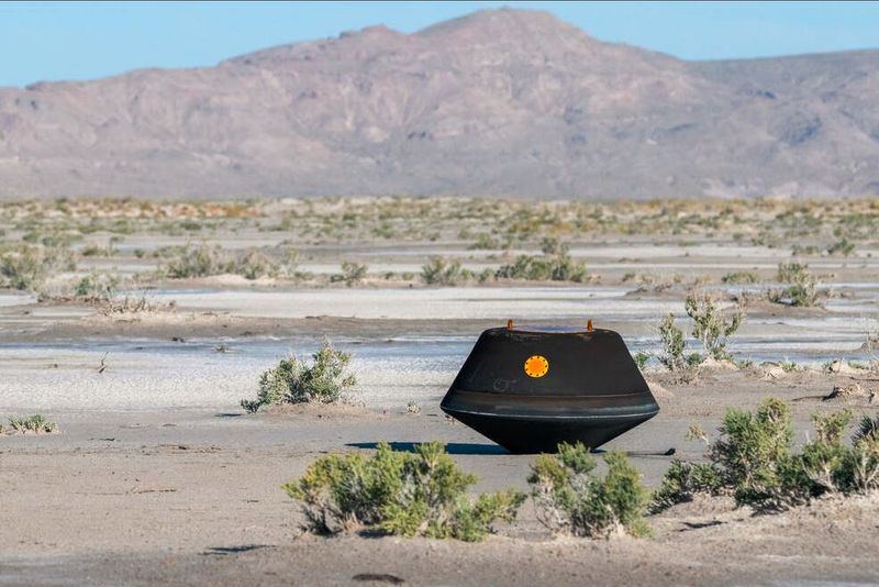 American Space Research Center NASA Big achievement there spacecraft collected a sample of a large asteroid and successfully soft landed in  Utah desert akb