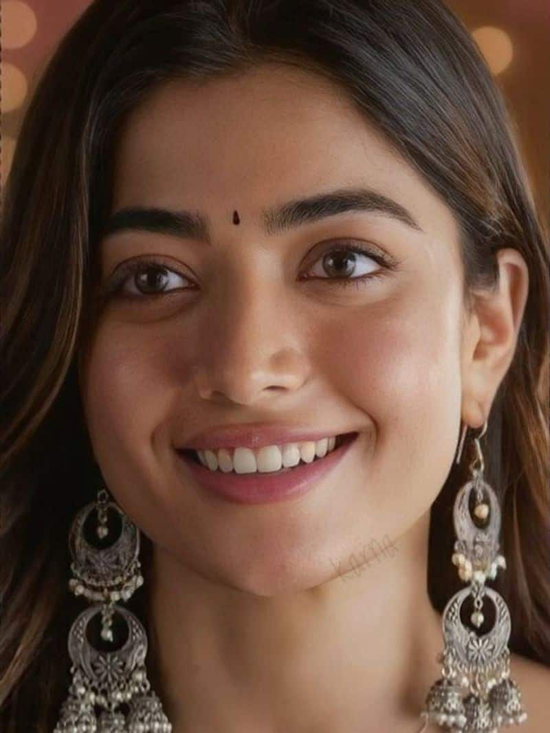 this karvachauth try rashmika mandana style jhumke ZKAMN