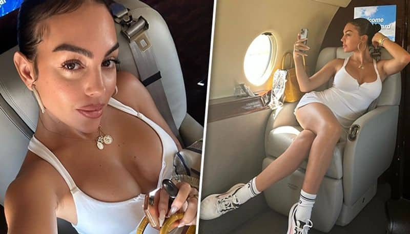 Entertainment SEXY Pictures: Cristiano Ronaldo's girlfriend Georgina Rodriguez stuns in busty white tennis dress osf