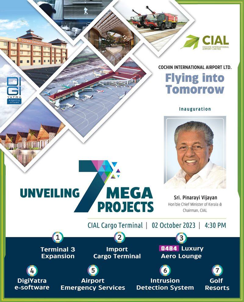 CIAL Kochi Airport seven mega projects