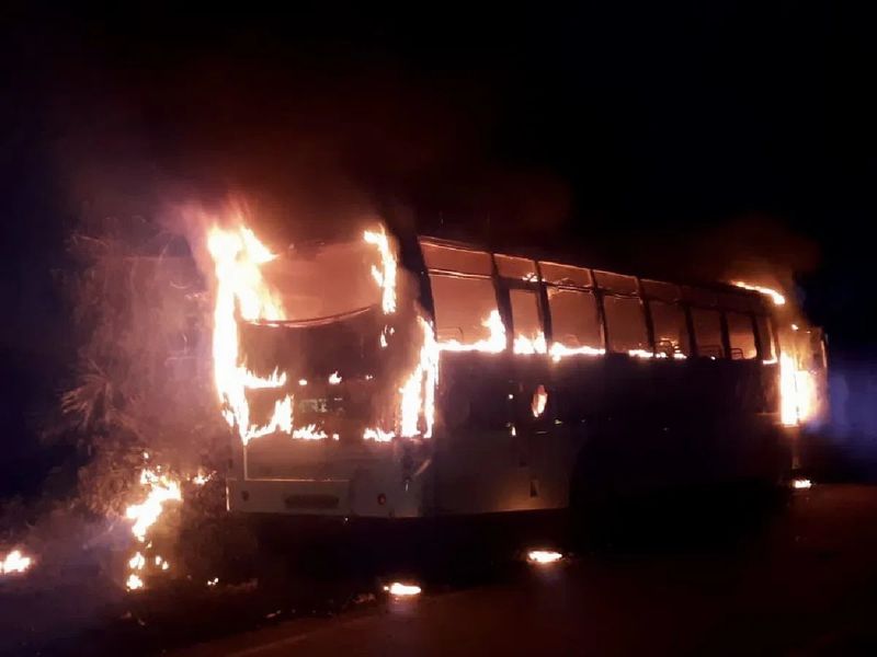 3 old bus fire burned at government bus depot in cuddalore district vel