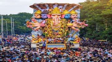 ganesh laddu auction In hyderabad Laddu auctioned for Rs 1.25 crore kxa 