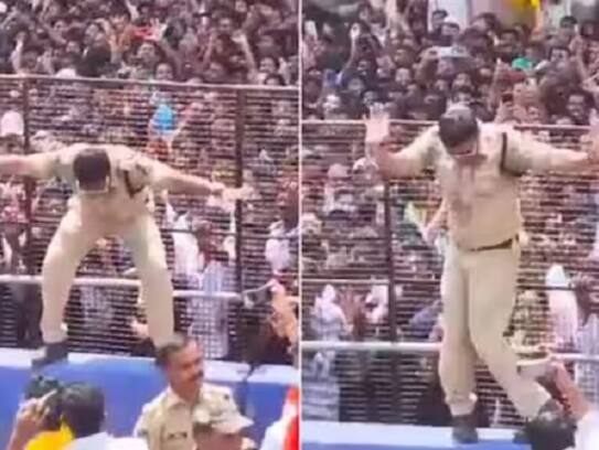 hyderabad police dancing alongside devotees in ganapati immersion procession videos going viral, communal harmony as milad un nabi same day kms